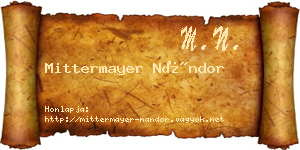 Mittermayer Nándor névjegykártya